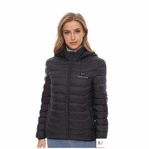 Venustas Heated Jacket Black Size M Battery included Detachable Hood